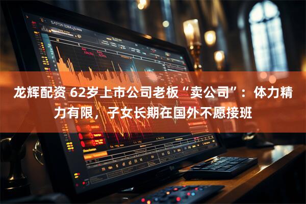 龙辉配资 62岁上市公司老板“卖公司”：体力精力有限，子女长期在国外不愿接班